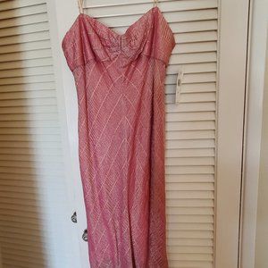 Ann Klein Spaghetti Strap Dress Pink Midi Dress 12 NWT